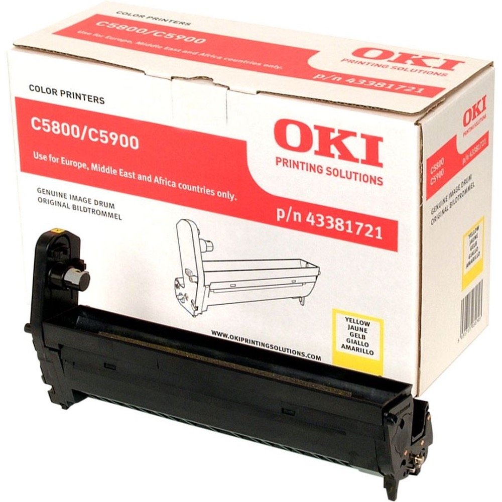 OKI - 43381721 - Tamburo Originale-Universale⢠Giallo - Resa pagine: 20.000 - EAN: 5031713031703 - Compatibile con: C5800, C5900, C5550