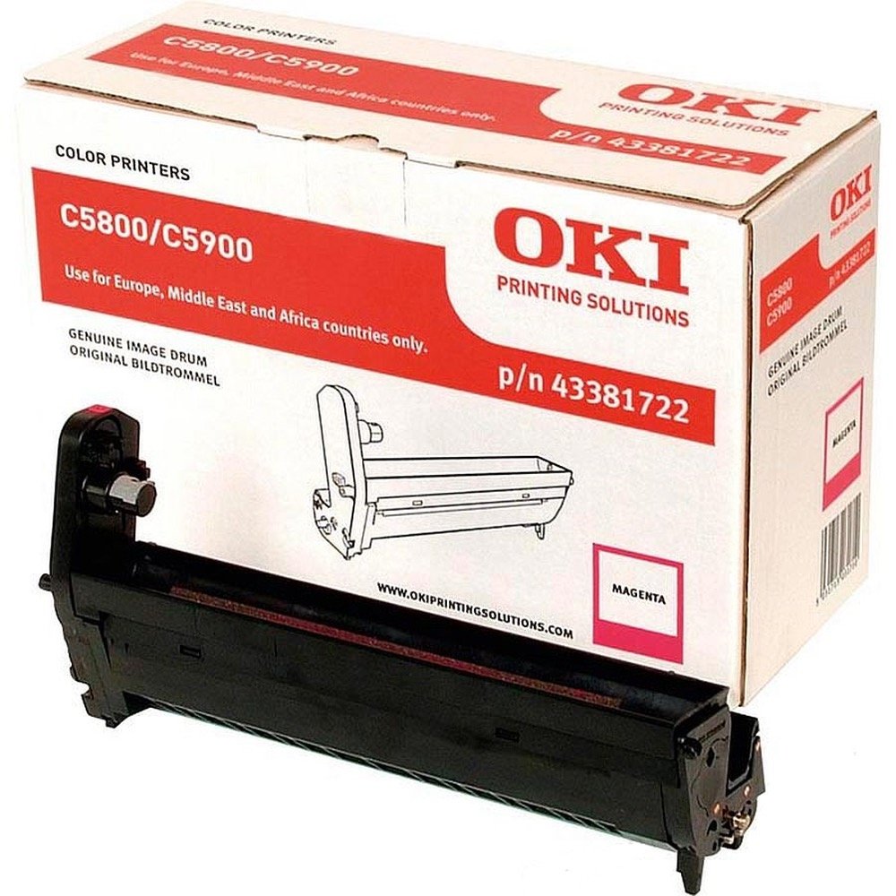 OKI - 43381722 - Tamburo Originale-Universale⢠Magenta - Resa pagine: 20.000 - EAN: 5031713031710 - Compatibile con: C5800, C5900, C5550