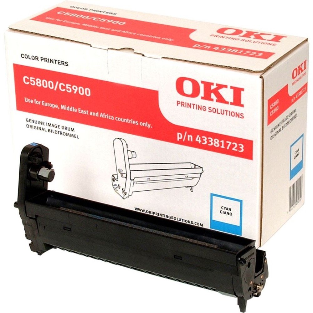 OKI - 43381723 - Tamburo Originale-Universale⢠Ciano - Resa pagine: 20.000 - EAN: 5031713031727 - Compatibile con: C5800, C5900, C5550