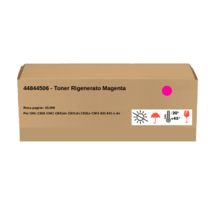 OKI  - 44844506 - Toner  Rigenerato Magenta - Resa pagine: 10.000  - EAN: 5031713053804 - Compatibile con: C831 C841 C831dn C841dn C831n C841 831 841 n dn