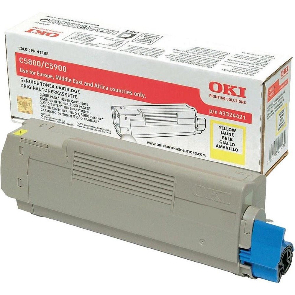 OKI - 43324421 - Toner Originale-Universale™ Giallo - Resa pagine: 5.000 - EAN: 5031713031239 - Compatibile con: C5800, C5900, C5550