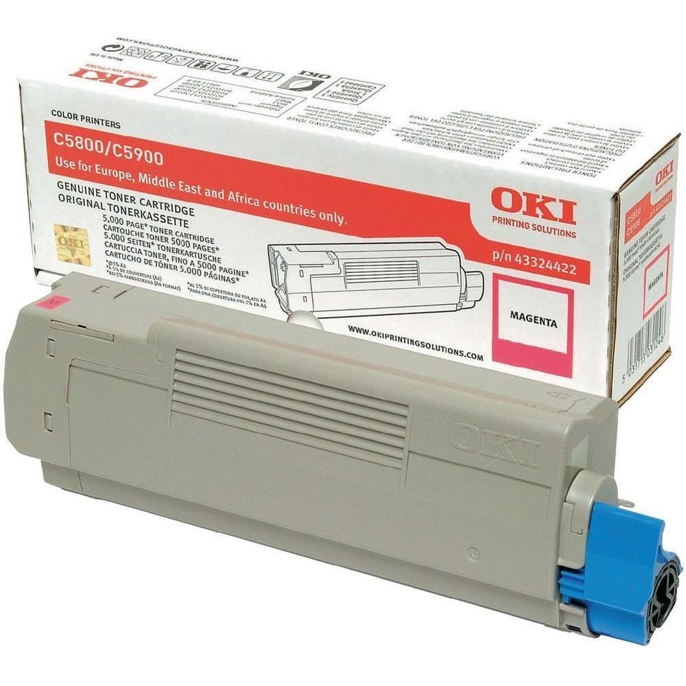OKI - 43324422 - Toner Originale-Universale™ Magenta - Resa pagine: 5.000 - EAN: 5031713031246 - Compatibile con: C5800, C5900, C5550