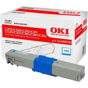 OKI - 44469706 - Toner  Originale-Universale™ Ciano - Resa pagine: 2.000 - EAN: 5031713047988 - Compatibile con: C310, C330, C331, C510, C511, C530, C531, MC351, MC352, MC361, MC362, MC561, MC562