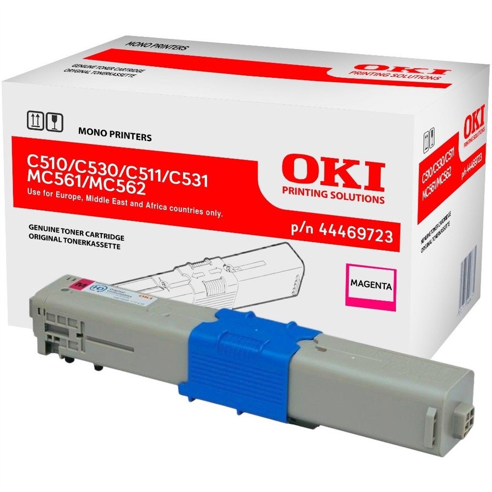OKI - 44469723 - Toner Originale-Universale⢠Magenta - Resa pagine: 5.000 - EAN: 5031713048619 - Compatibile con: C510, C530, MC561, C511, C531, MC562