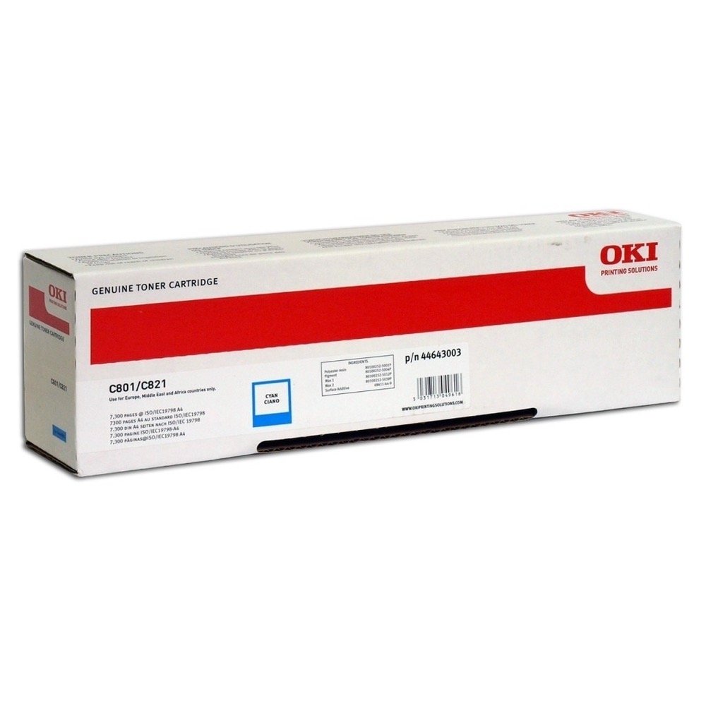 OKI - 44643003 - Toner Originale-Universale™ Ciano - Resa pagine: 7.300 - EAN: 5031713049616 - Compatibile con: C801, C821