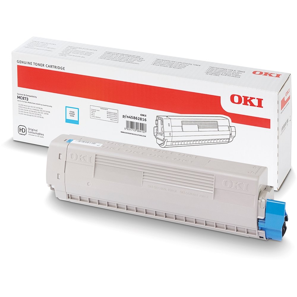 OKI - 45862816 - Toner Originale-Universale⢠Ciano - Resa pagine: 10.000 - EAN: 5031713064107 - Compatibile con: MC873, MC883